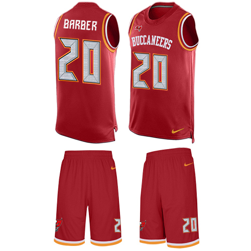 Men's Limited Ronde Barber Nike Jersey Red - #20 Tank Top Suit NFL Tampa Bay Buccaneers